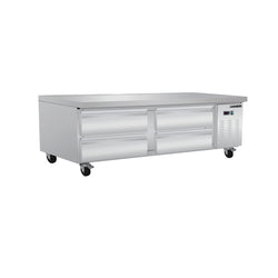 Maxx Cold 74 Inch Four Drawers Refrigerated Chef Base in Stainless Steel - 11.1 Cu. Ft