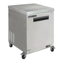 Maxx Cold 27.5 Inch Single Door Undercounter Freezer, Stainless Steel