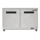 Maxx Cold 48.3 Inch Double Door Undercounter Freezer, Stainless Steel