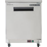 Maxx Cold 27.5 Inch Single Door Undercounter Refrigerator, Stainless Steel