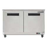 Maxx Cold 48.3 Inch Double Door Undercounter Refrigerator, Stainless Steel