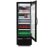 Maxx Cold 27 Inch Glass Door Merchandiser Refrigerator, Large Storage Capacity, Single Door