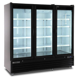Maxx Cold 81 Inch Triple  Glass Door Merchandiser Refrigerator, Large Storage Capacity