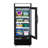 Maxx Cold 25 Inch Glass Door Merchandiser Freezer, Free Standing - Black