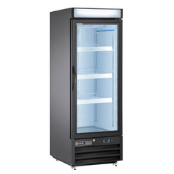 Maxx Cold 25 Inch Glass Door Merchandiser Freezer, Free Standing, 16 Cu. Ft. - Black