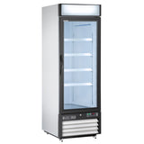 Maxx Cold 27 Inch Single Glass Door Merchandiser Refrigerator, Free Standing, 23 Cu. Ft