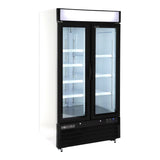 Maxx Cold 36 cuft Double Door Merchandiser Refrigerato with White Exterior and Swinging Doors