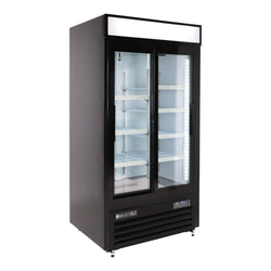 Maxx Cold 36 cuft Narrow Width Sliding Double Glass Door Merchandiser Refrigerator