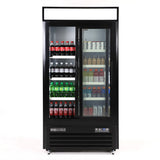 Maxx Cold 36 cuft Narrow Width Sliding Double Glass Door Merchandiser Refrigerator