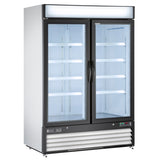 Maxx Cold 54 Inch Double Glass Door Merchandiser Freezer, Free Standing, 48 Cu. Ft.