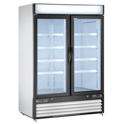 Maxx Cold 54 Inch Double Glass Door Merchandiser Refrigerator, Free Standing, 48 Cu. Ft.