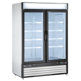 Maxx Cold 54 Inch Double Glass Door Merchandiser Refrigerator, Free Standing, 48 Cu. Ft.