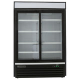 Maxx Cold 54 Inch Double Door Merchandiser Refrigerator, Free Standing, 48 Cu. Ft. - Black