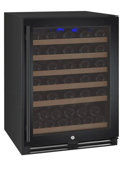 Allavino FlexCount Series 56 Bottle Single Zone Built-In Wine Refrigerator with Black Door - Right Hinge