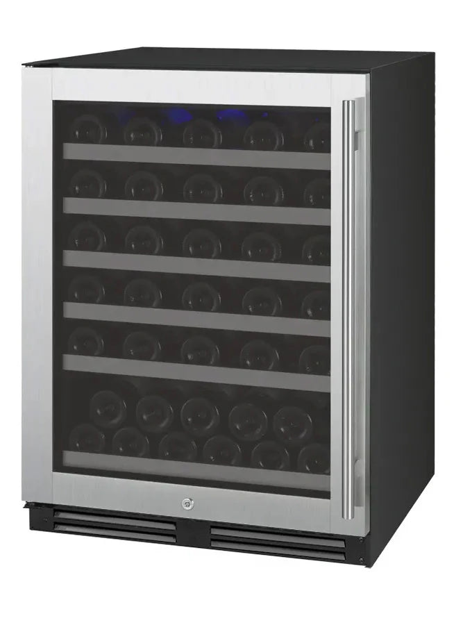 Allavino FlexCount Series 56 Bottle Single Zone Built-in Wine Cooler Refrigerator with Stainless Steel Door - Left Hinge