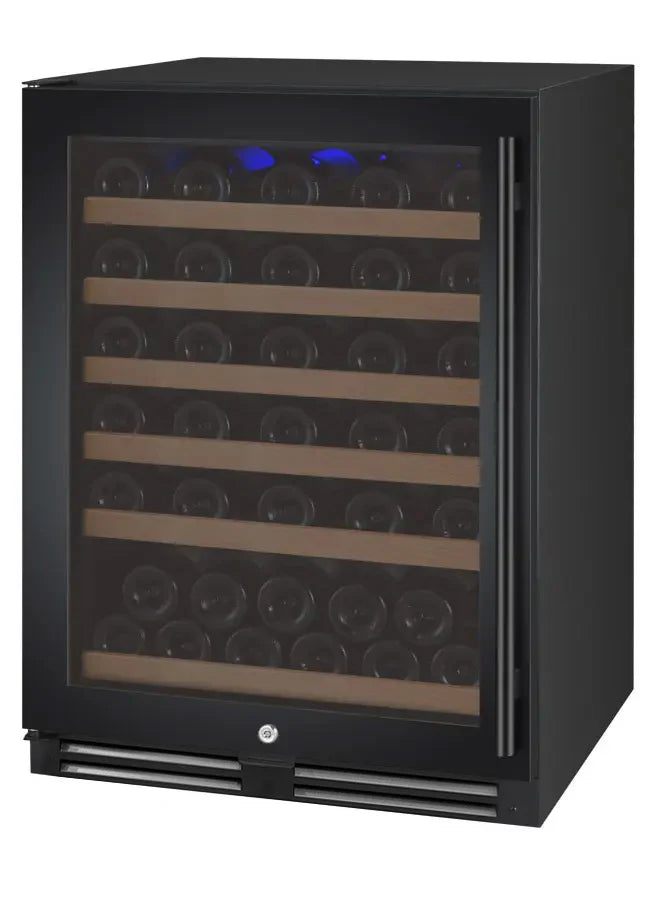 Allavino 24" Wide FlexCount II Tru-Vino 56 Bottle Single Zone Black Left Hinge Wine Refrigerator