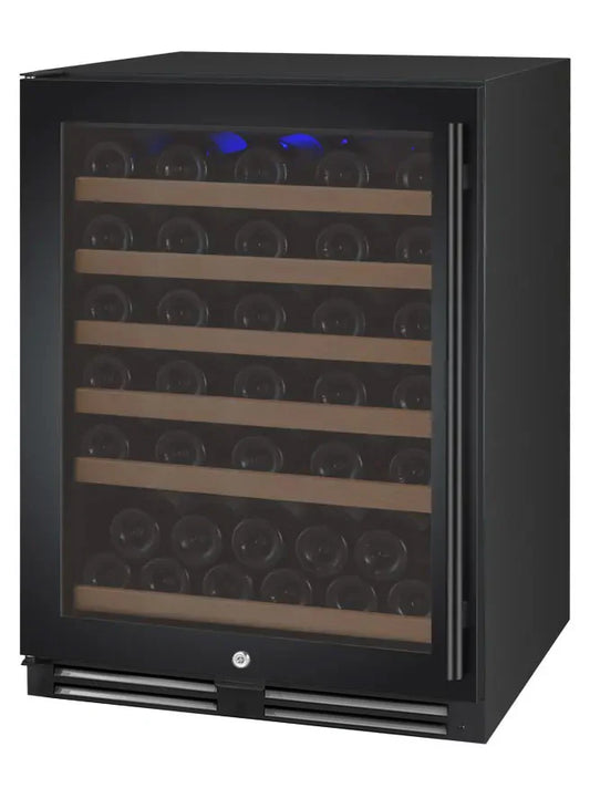 Allavino 24" Wide FlexCount II Tru-Vino 56 Bottle Single Zone Black Left Hinge Wine Refrigerator