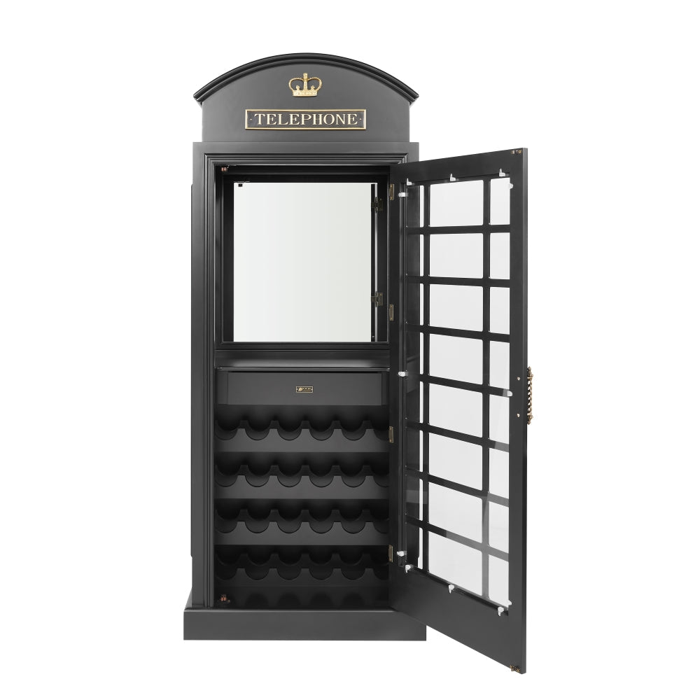 Ram Game OEBRCB - English Phone Booth Bar Cabinet - Black