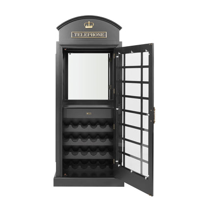 Ram Game OEBRCB - English Phone Booth Bar Cabinet - Black