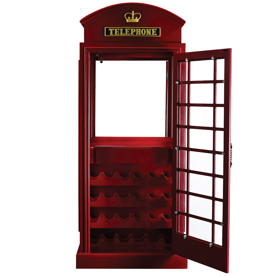 Ram Game OEBRCB - English Phone Booth Bar Cabinet - Red
