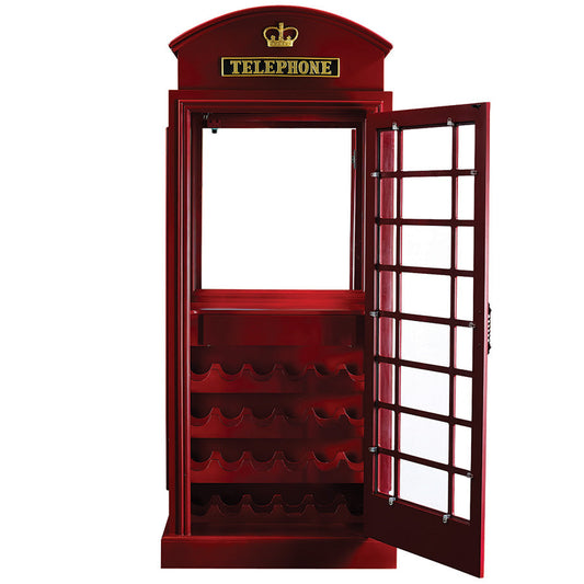 Ram Game OEBRCB - English Phone Booth Bar Cabinet - Red