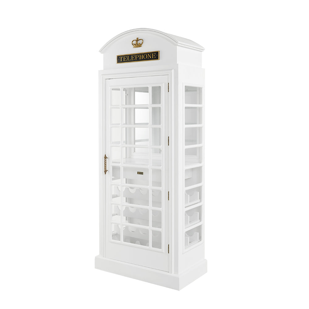 Ram Game OEBRCB - English Phone Booth Bar Cabinet - White