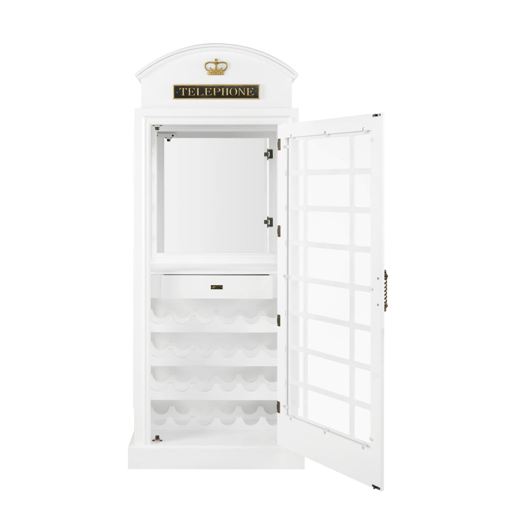 Ram Game OEBRCB - English Phone Booth Bar Cabinet - White