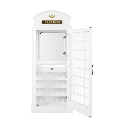 Ram Game OEBRCB - English Phone Booth Bar Cabinet - White