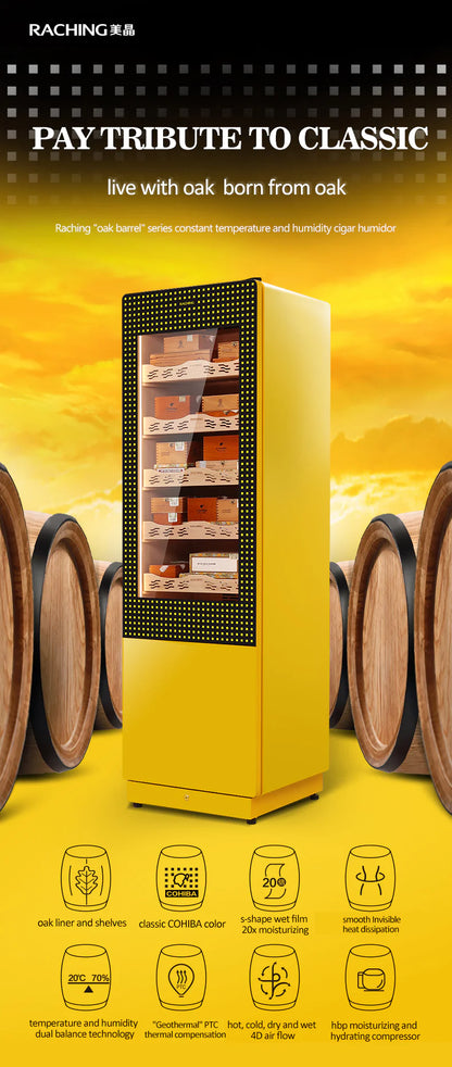 Raching COH300A Precision Climate-Controlled Cigar Humidor Cabinet | 1100 Cigar Capacity
