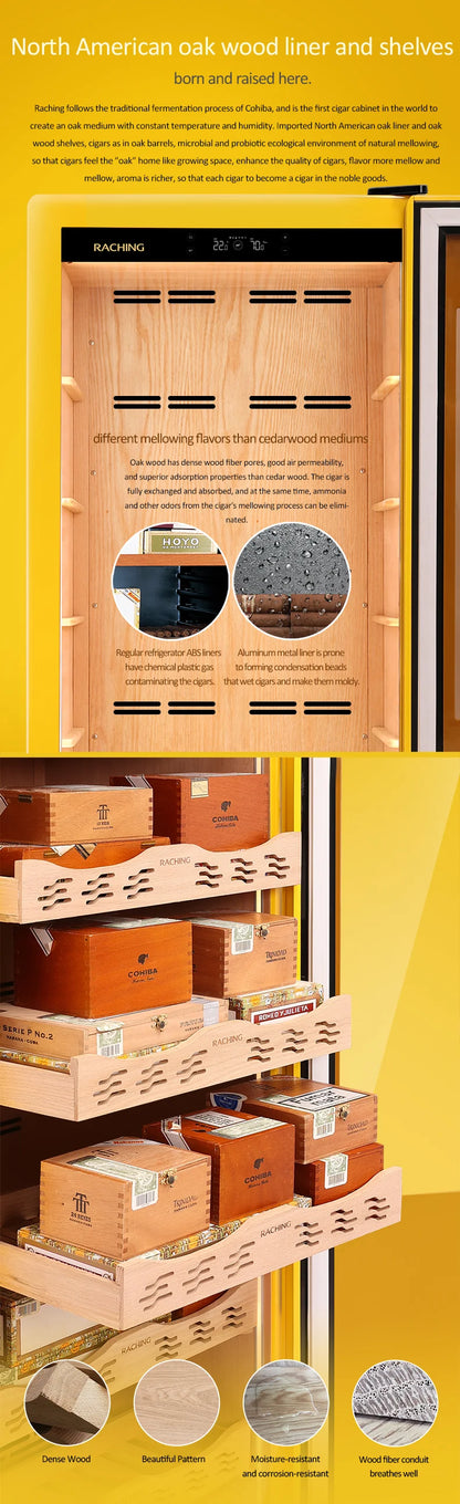 Raching COH300A Precision Climate-Controlled Cigar Humidor Cabinet | 1100 Cigar Capacity