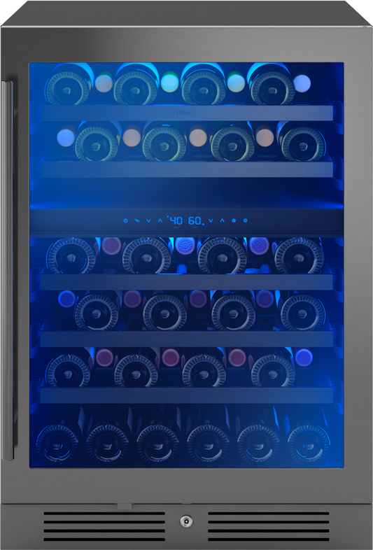 Zephyr Presrv™ Black Stainless Dual Zone Wine Cooler