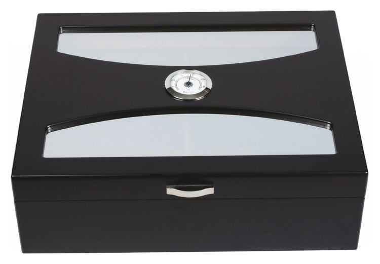 Prestige Import Group 100 Ct. Black Humidor with UV Glass