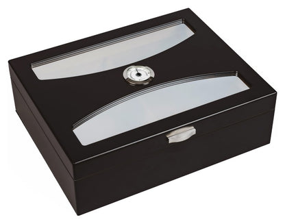 Prestige Import Group 100 Ct. Black Humidor with UV Glass