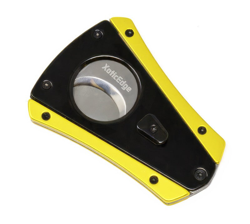 Prestige Import Group High Quality Anodized Aluminum Wing Bladed Guillotine Cutter (Black & Yellow) (64 Ring)