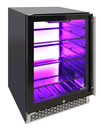 Vinotemp Beverage Cooler, 3 Color Backlit Lighting, Black Body, Stainless Steel Door (Left Hinge)