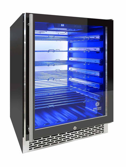 Vinotemp 54 Bottle Wine Cooler, 3 Color Backlit Lighting, Black Body, Stainless Steel Door