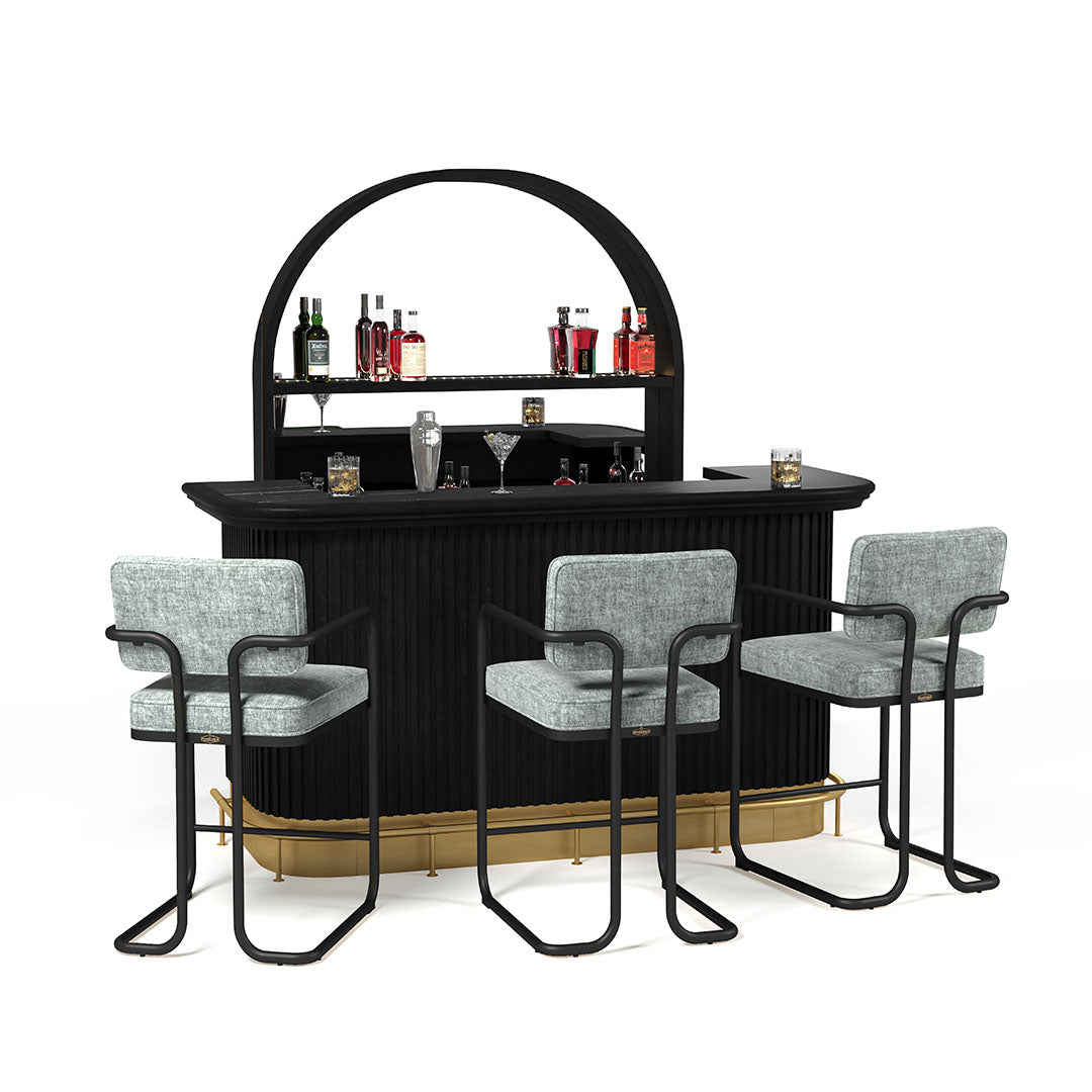 Ram Game PROBSTL2ARM - Prohibition Barstool W/ARMS-Gray