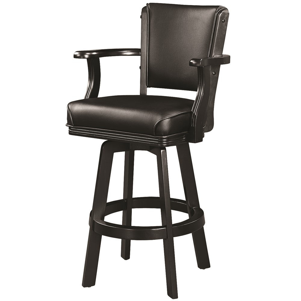 Ram Game BSTL2 -Swivel Barstool With Arms - Black