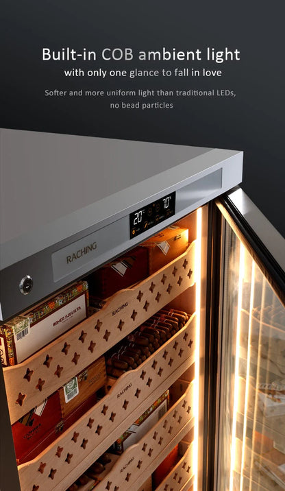 Raching CT48A Precision Stainless Steel Cigar Humidor Cabinet | 4200 Cigar Capacity
