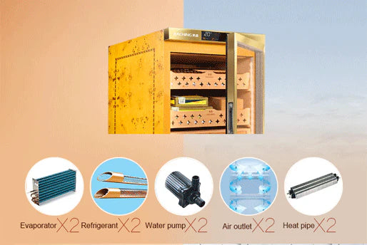 Raching MON2800A Precision Electronic Cigar Humidor Cabinet | 1200–1500 Cigar Capacity | ±1% Climate Control