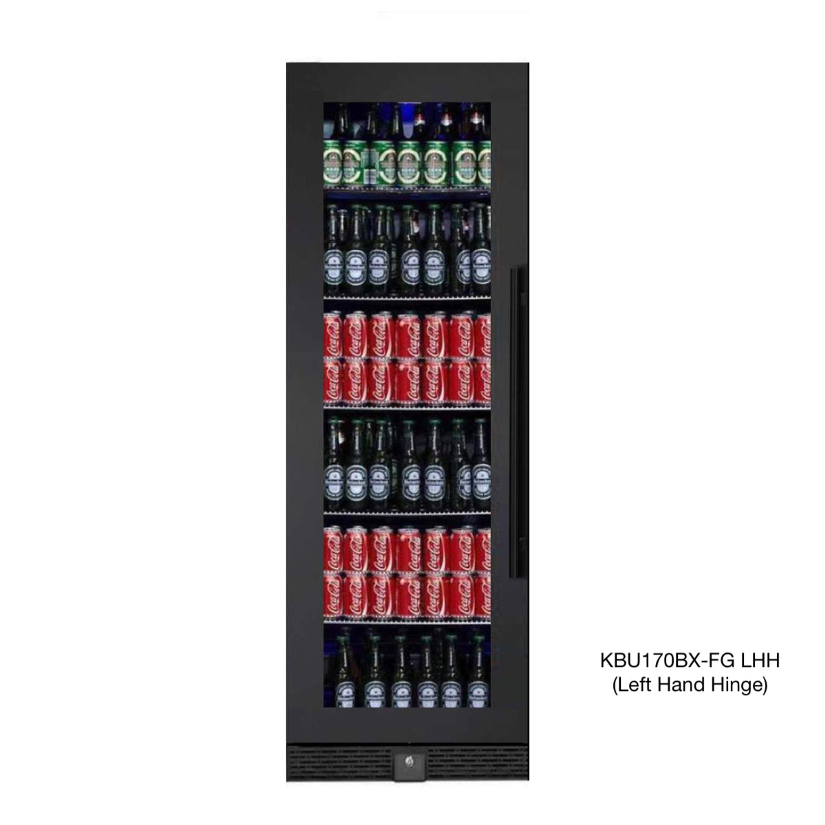 Kingsbottle 72" Large Beverage Refrigerator With Clear LHH Glass Door