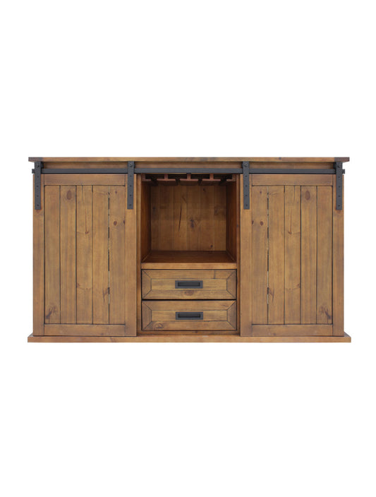 Vinotemp Rustic Wine Credenza with Sliding Doors