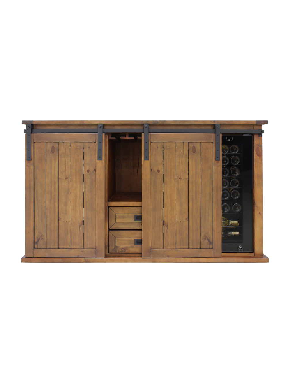 Vinotemp Rustic Wine Credenza with Sliding Doors