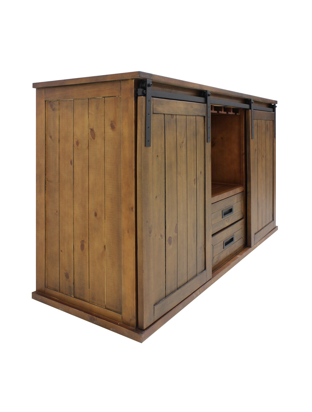 Vinotemp Rustic Wine Credenza with Sliding Doors