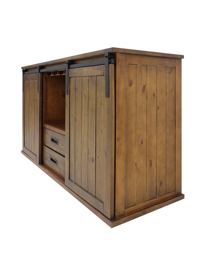 Vinotemp Rustic Wine Credenza with Sliding Doors