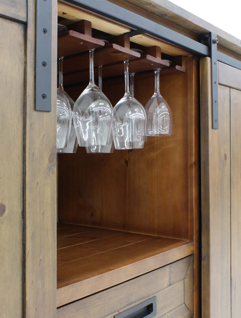 Vinotemp Rustic Wine Credenza with Sliding Doors