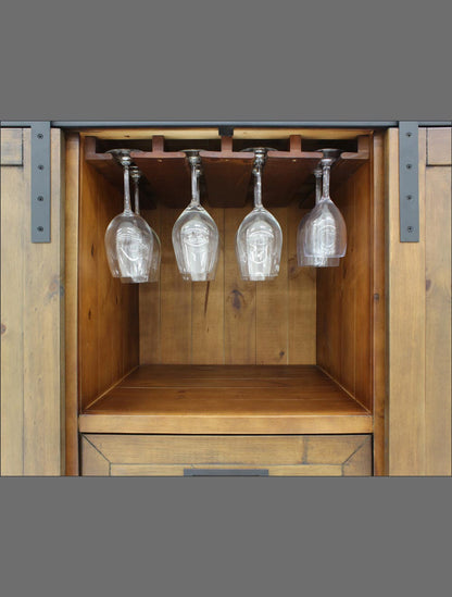 Vinotemp Rustic Wine Credenza with Sliding Doors