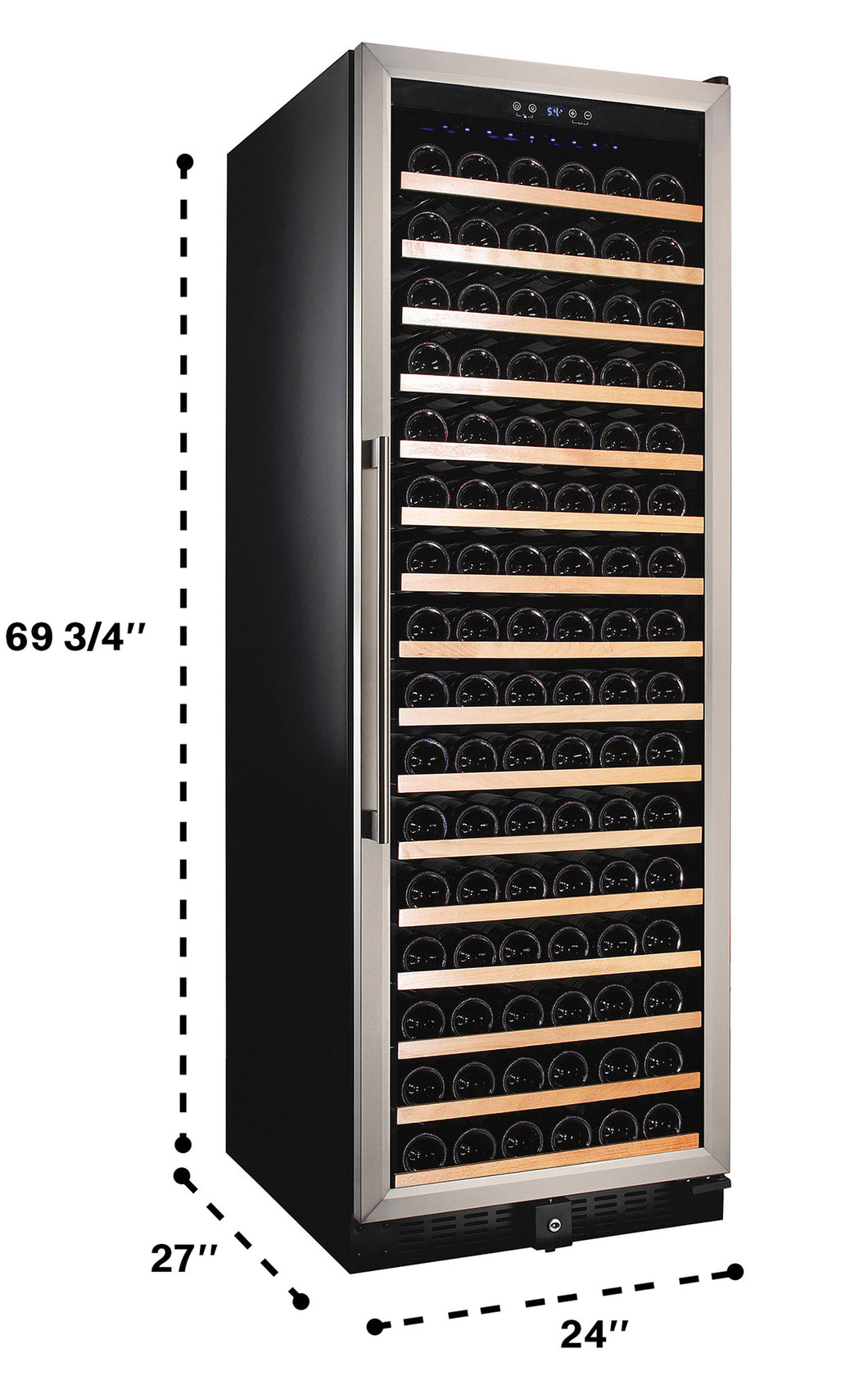 Smith & Hanks 166 Bottle Single Zone Stainless Steel Wine Refrigerator