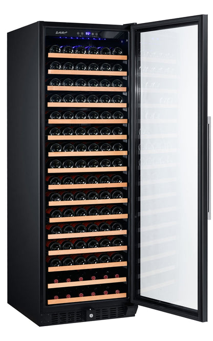 Smith & Hanks 166 Bottle Single Zone Black Glass Wine Refrigerator