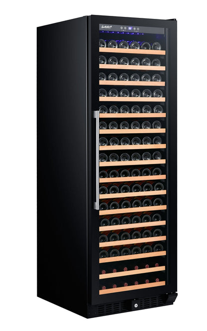 Smith & Hanks 166 Bottle Single Zone Black Glass Wine Refrigerator